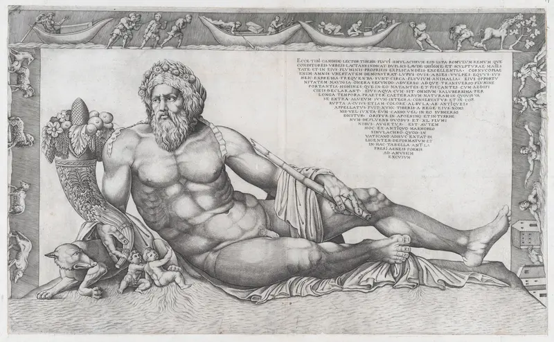 The Tiber, from "Speculum Romanae Magnificentiae" Wall Art by Nicolas Beatrizet - High-Resolution Digital Print