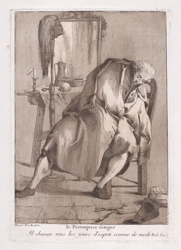 The Tired Wigmaker, from "Divers Portraits" Wall Art by Giovanni David - High-Resolution Digital Print