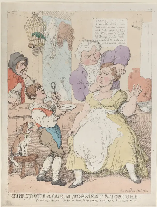 The Tooth-Ache, or, Torment & Torture Wall Art by Thomas Rowlandson - High-Resolution Digital Print