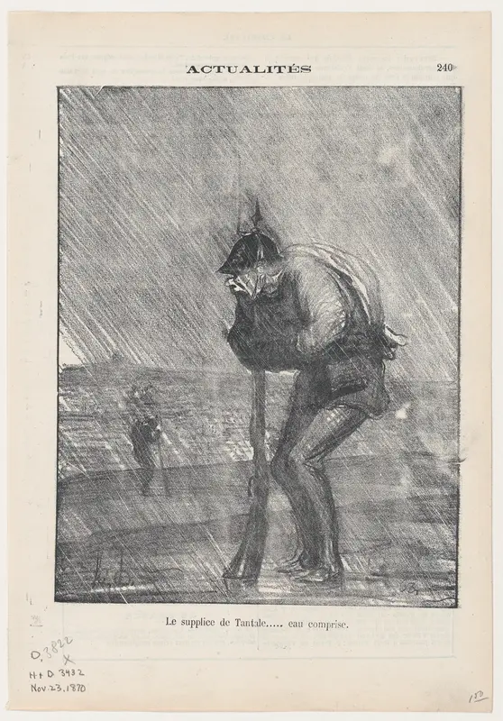The torments of Tantalus... water included, from 'News of the day,' published in Le Charivari, November 23, 1870 Wall Art by Honoré Daumier - High-Resolution Digital Print