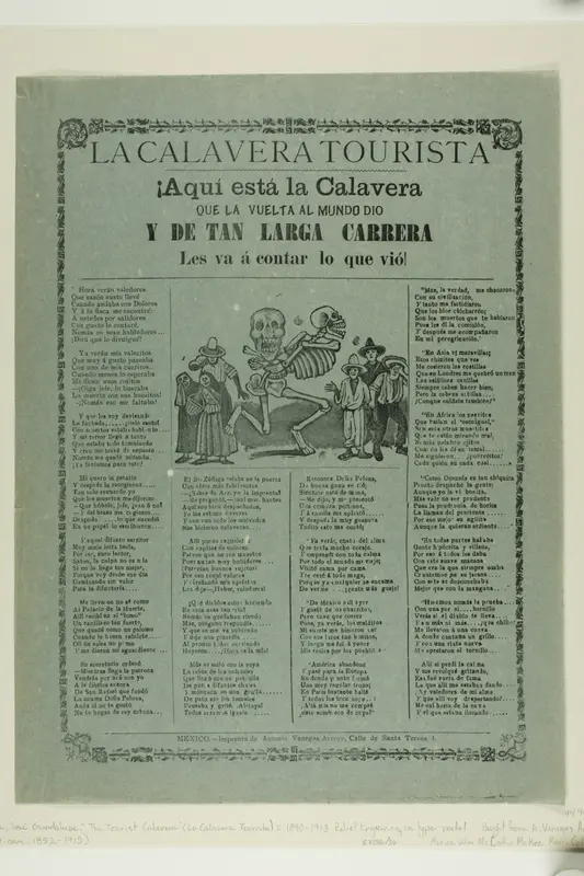 The Tourist Calavera Wall Art by José Guadalupe Posada - High-Resolution Digital Print