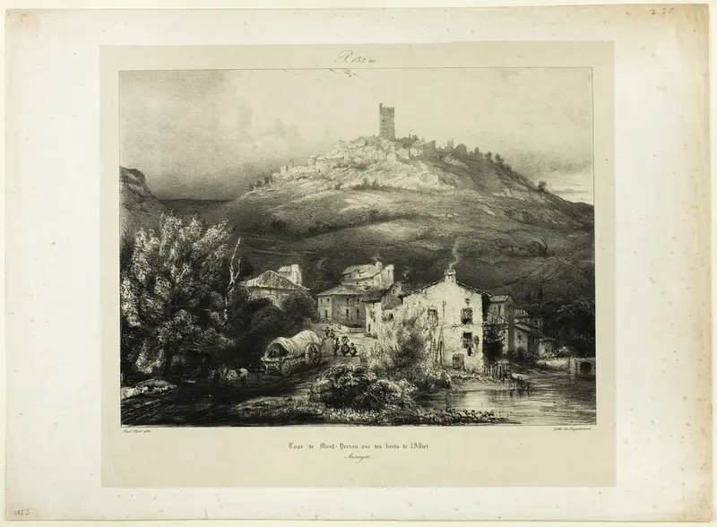 The Tower of Mont-Perrou, Seen from the Banks of the Allier (Auvergne) Wall Art by Paul Huet - High-Resolution Digital Print