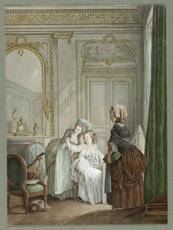 The Tradeswoman in the Dressing Room Wall Art by Nicolas Lavreince - High-Resolution Digital Print