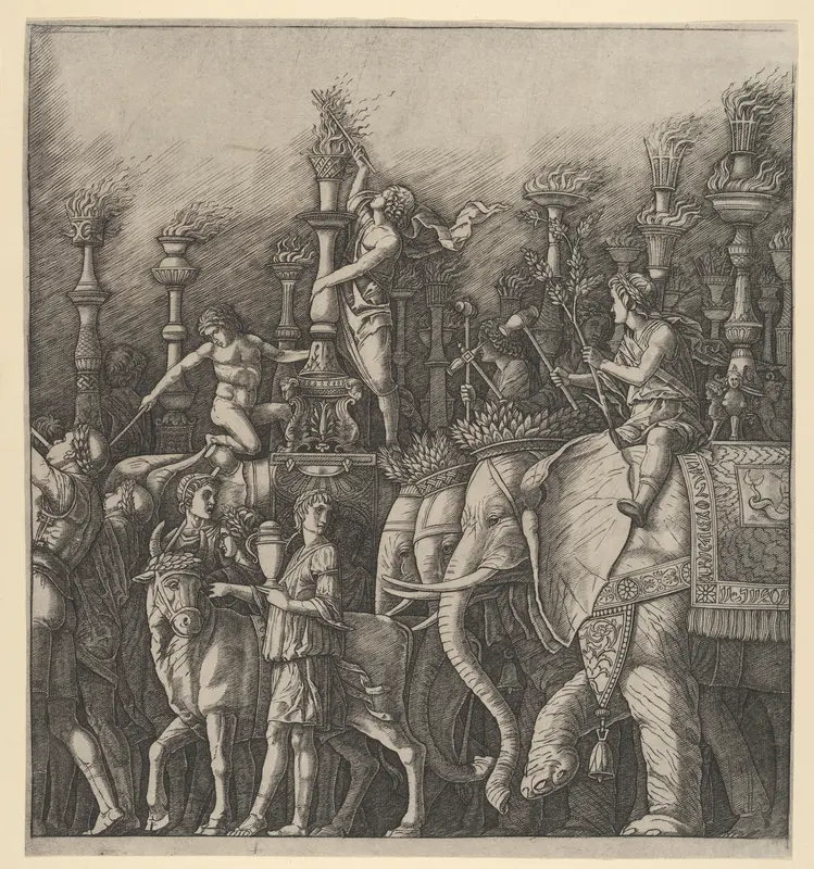 The Triumph of Caesar: the Elephants Wall Art by Giulio Campagnola - High-Resolution Digital Print