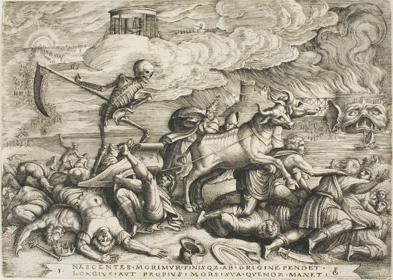 The Triumph of Death, plate five from The Triumphs of Petrarch Wall Art by Georg Pencz - High-Resolution Digital Print