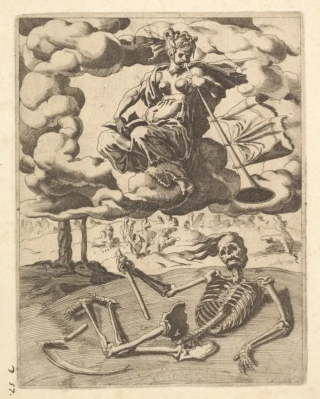 The Triumph of Fame from The Triumphs of Petrarch Wall Art by Dirck Volckertsz Coornhert - High-Resolution Digital Print
