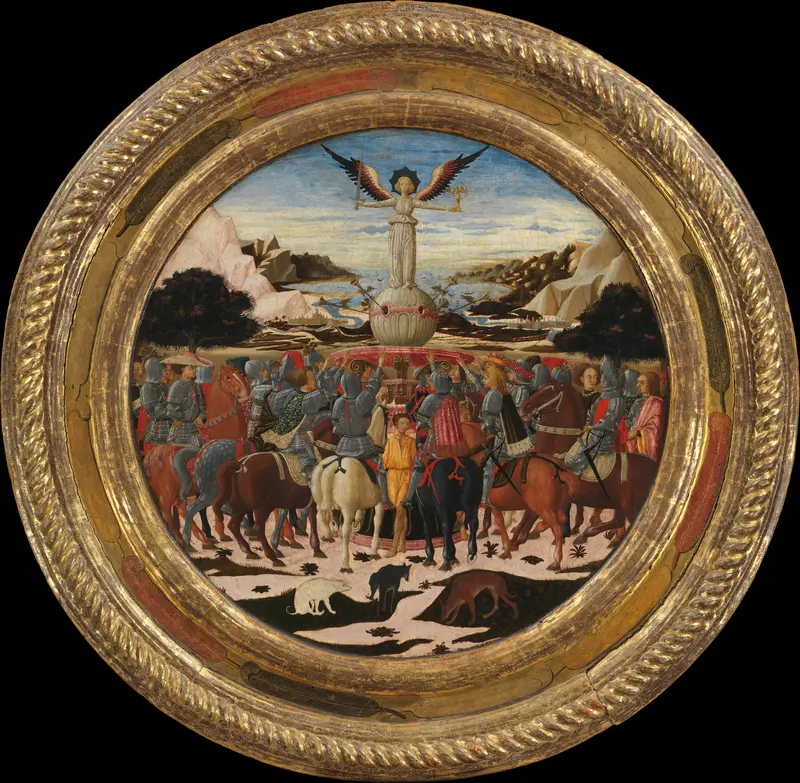 The Triumph of Fame; (reverse) Impresa of the Medici Family and Arms of the Medici and Tornabuoni Families Wall Art by Giovanni di ser Giovanni Guidi (called Scheggia) - High-Resolution Digital Print