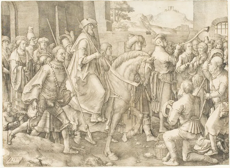 The Triumph of Mordecai Wall Art by Lucas van Leyden - High-Resolution Digital Print