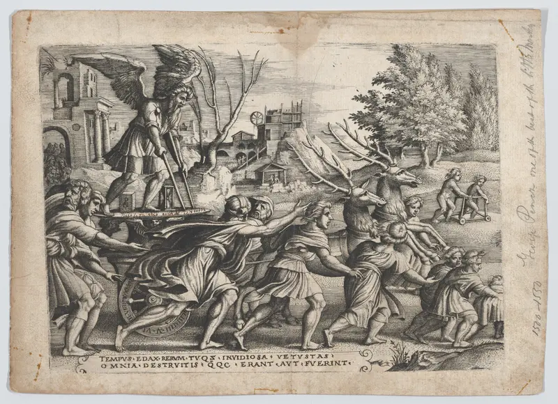 The Triumph of Time on Fame, from "The Triumphs of Petrarch"