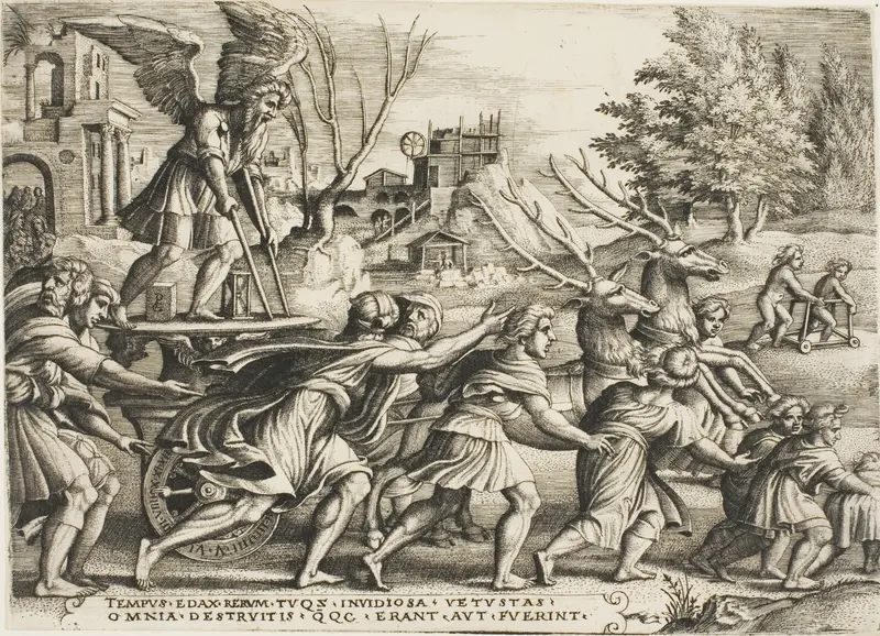 The Triumph of Time, plate four from The Triumphs of Petrarch Wall Art by Georg Pencz - High-Resolution Digital Print