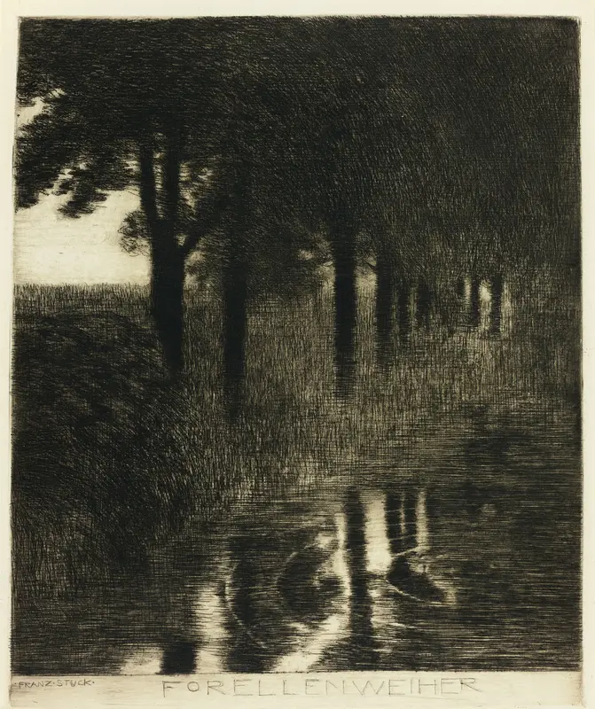 The Trout Pool Wall Art by Franz von Stuck - High-Resolution Digital Print