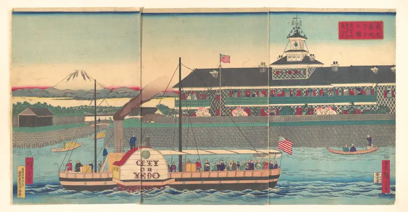 The Tsukiji Hotel in Tokyo (Tokyo Tsukiji hoteru kan) Wall Art by Utagawa Hiroshige III - High-Resolution Digital Print