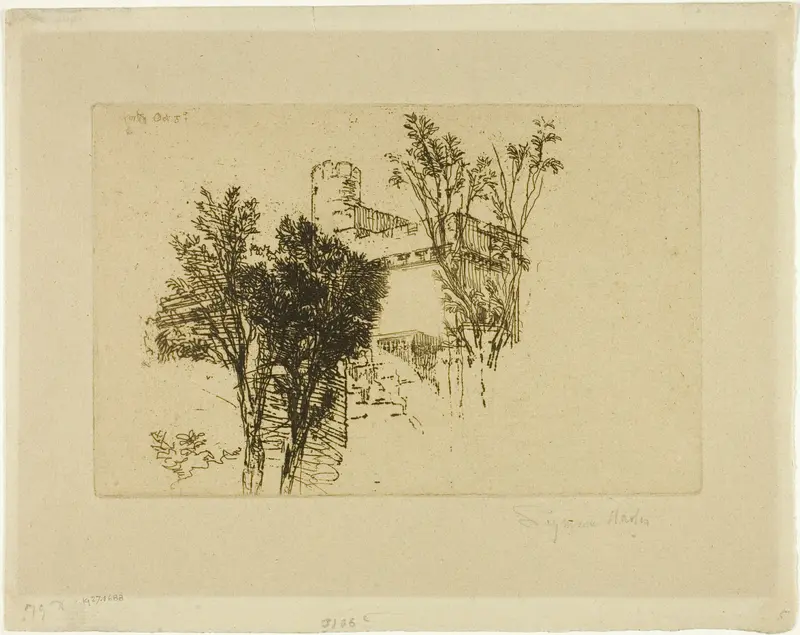 The Turret Wall Art by Francis Seymour Haden - High-Resolution Digital Print