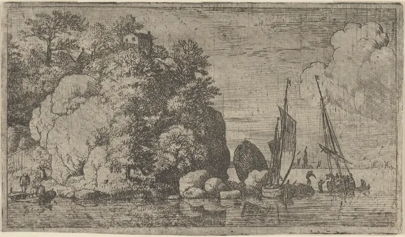 The Two Boats on the River Wall Art by Allart van Everdingen - High-Resolution Digital Print