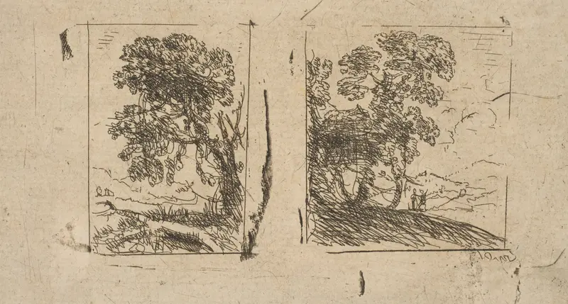 The Two Landscapes Wall Art by Claude Lorrain (Claude Gellée) - High-Resolution Digital Print