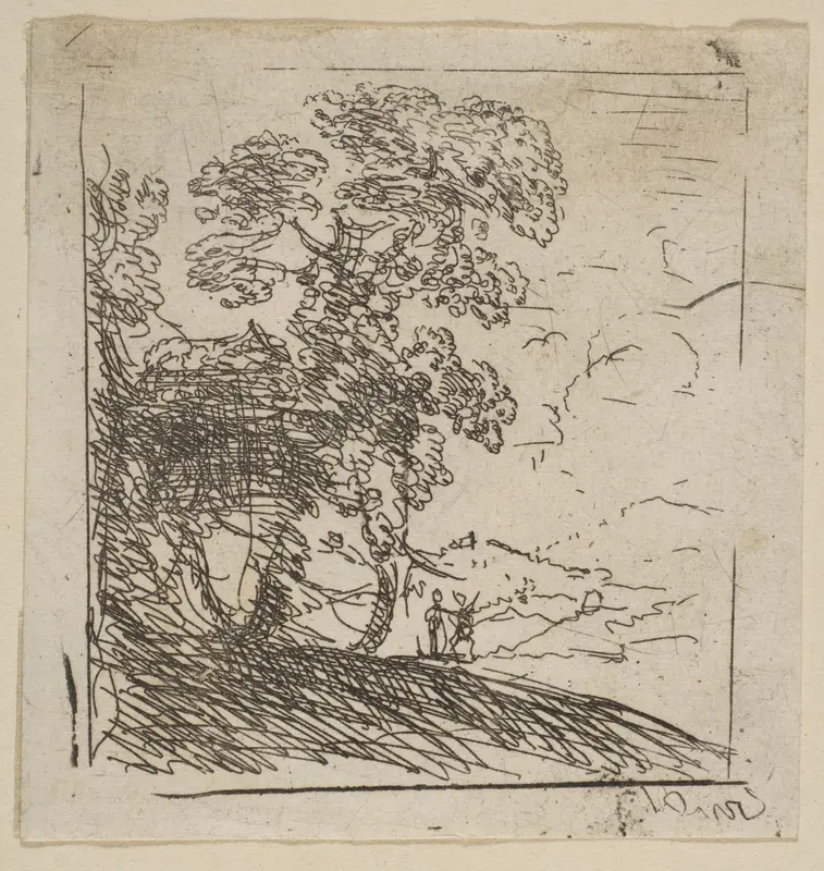 The Two Landscapes (Right Tree) Wall Art by Claude Lorrain (Claude Gellée) - High-Resolution Digital Print