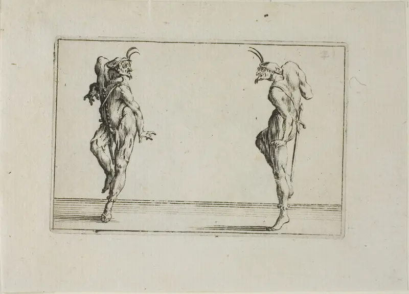 The Two Pantaloons Looking at Each Other, from The Caprices