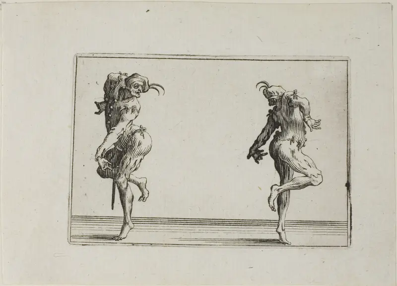 The Two Pantaloons Turning their Back, from The Caprices