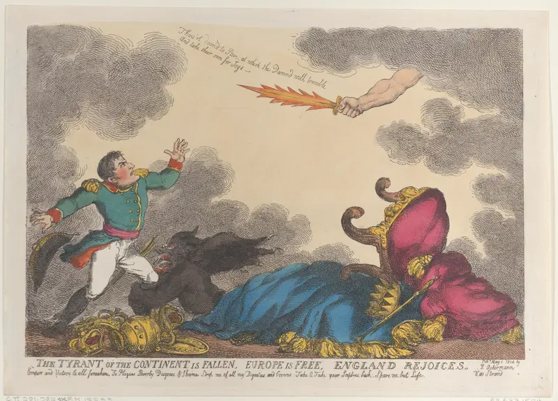 The Tyrant of the Continent is Fallen, Europe is Free, England Rejoices Wall Art by Thomas Rowlandson - High-Resolution Digital Print