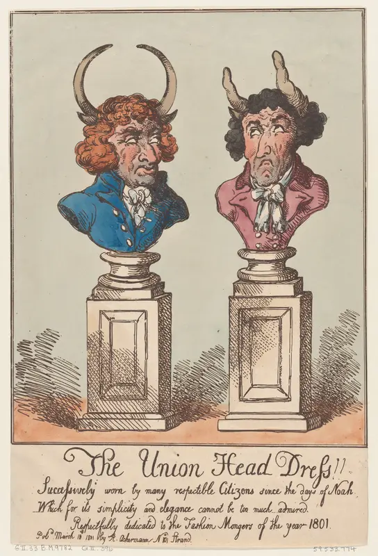The Union Head Dress!! Wall Art by Thomas Rowlandson - High-Resolution Digital Print