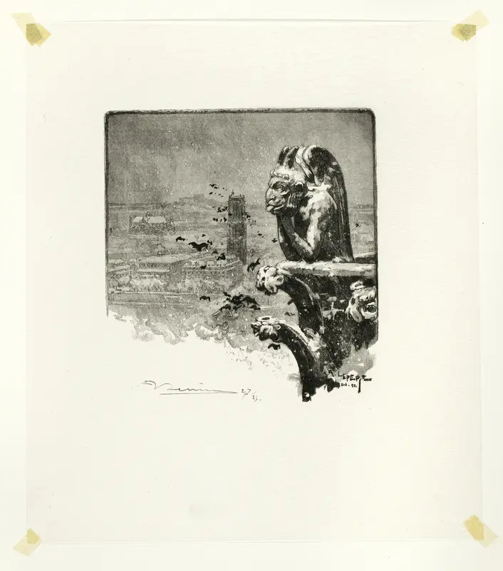 The Vampire of Notre-Dame, plate nine from Le Long de la Seine et des Boulevards