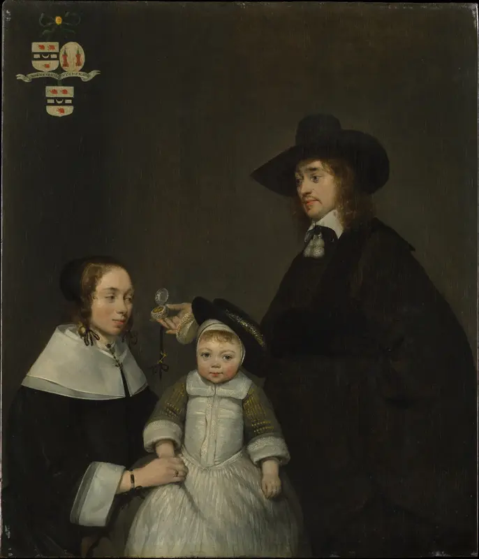 The Van Moerkerken Family Wall Art by Gerard ter Borch the Younger - High-Resolution Digital Print