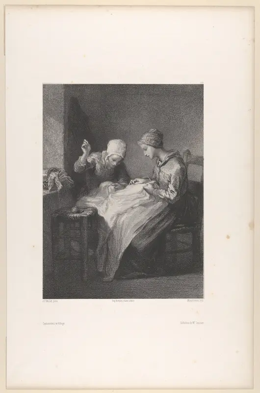 The Village Dressmakers Wall Art by Jean-François Millet - High-Resolution Digital Print