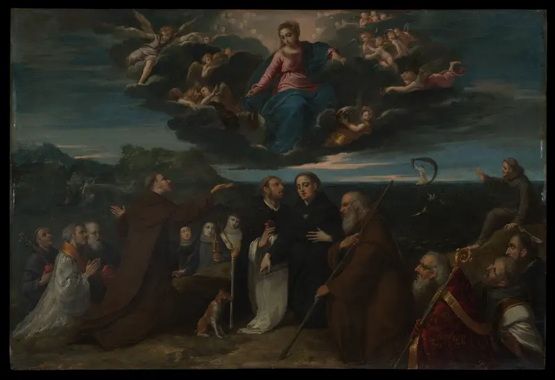 The Virgin Adored by Saints Wall Art by Scarsellino (Ippolito Scarsella) - High-Resolution Digital Print