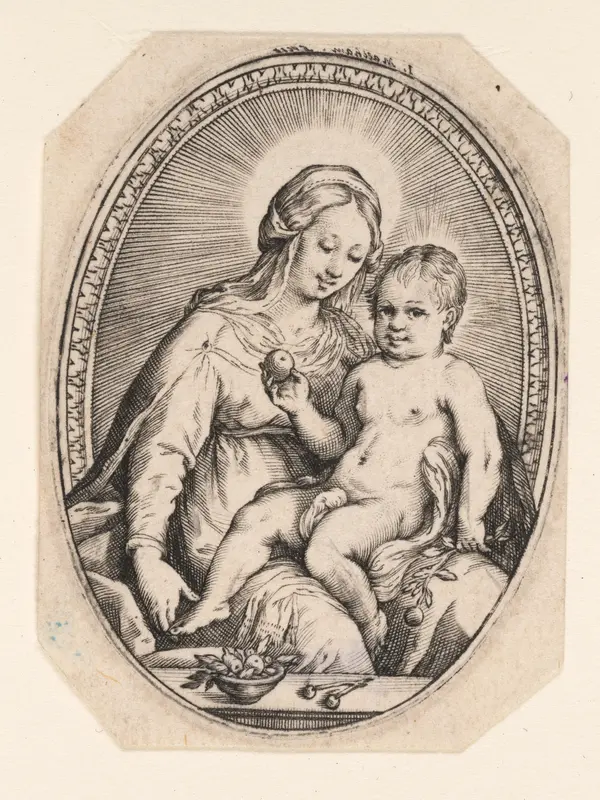 The Virgin and Child Wall Art by Jacob Matham - High-Resolution Digital Print