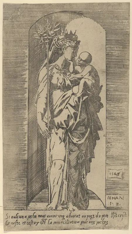 The Virgin and Child in a Niche Wall Art by Geoffroy Dumoûtier - High-Resolution Digital Print