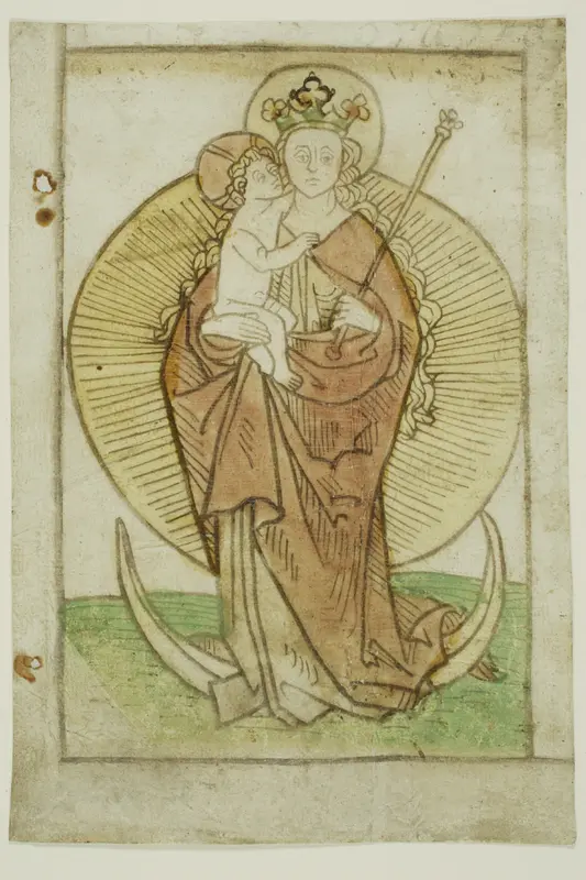 The Virgin and Child with Crown and Sceptre on a Crescent Wall Art by Unknown - High-Resolution Digital Print