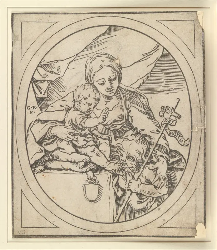 The Virgin and Child with the Chirst Child blessing the young John the Baptist Wall Art by Bartolomeo Coriolano - High-Resolution Digital Print