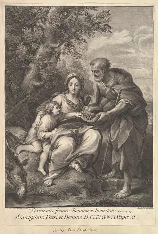 The Virgin and Joseph with the Young Jesus Wall Art by Carlo Maratti - High-Resolution Digital Print