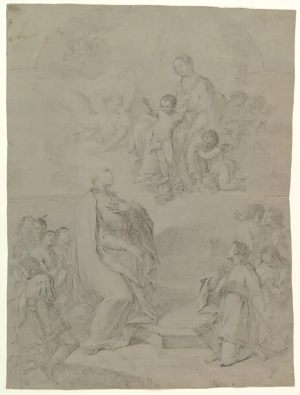 The Virgin Appearing to Saint Joseph Calasanctius Wall Art by Marco Caprinozzi - High-Resolution Digital Print