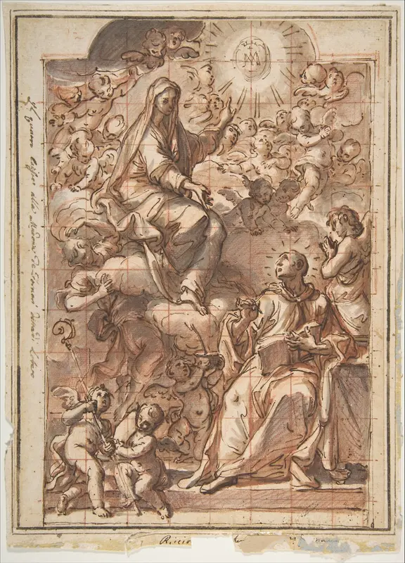 The Virgin Appearing to St. Bernard of Clairvaux Wall Art by Niccolò Ricciolini - High-Resolution Digital Print