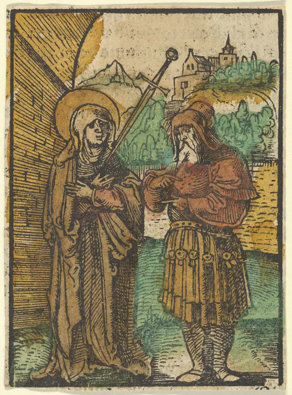 The Virgin as Master Dolorosa and Simeon, from Das Plenarium Wall Art by Hans Schäufelein - High-Resolution Digital Print