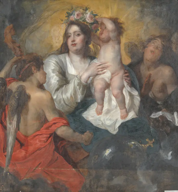 The Virgin Crowned by the Infant Christ Wall Art by Thomas Willeboirts Bosschaert - High-Resolution Digital Print