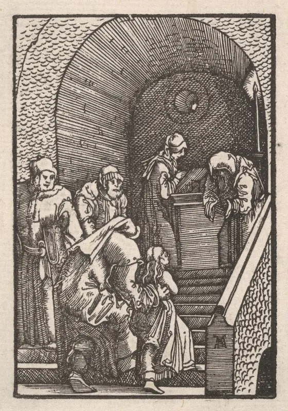 The Virgin Entering the Temple, from "The Fall and Salvation of Mankind Through the Life and Passion of Christ" Wall Art by Albrecht Altdorfer - High-Resolution Digital Print