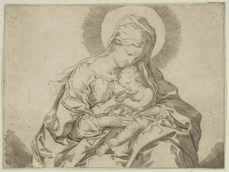The Virgin holding the infant Christ, after Reni Wall Art by Anonymous, 17th century - High-Resolution Digital Print