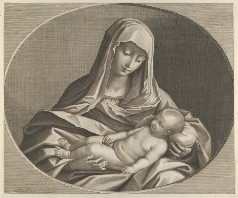 The Virgin holding the sleeping infant Christ on her lap, after Reni Wall Art by Anonymous - High-Resolution Digital Print