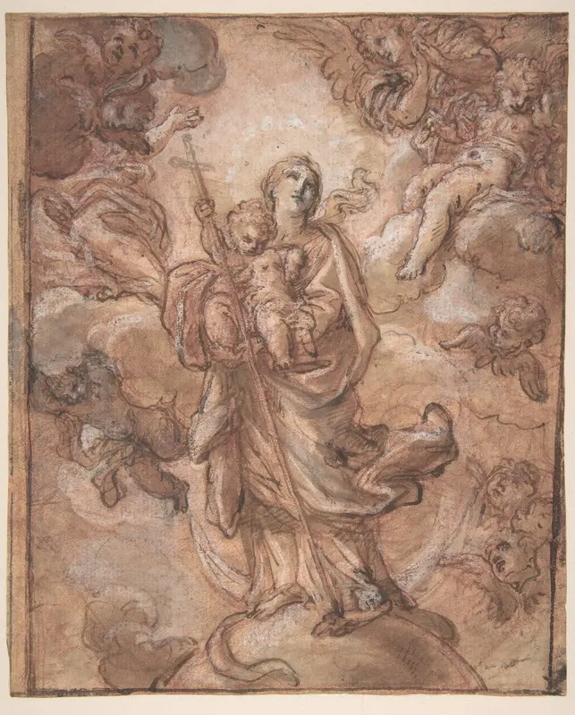 The Virgin Immaculate with the Christ Child in Glory (recto); Rinaldo and Armida (verso) Wall Art by Giuseppe Passeri (Passari) - High-Resolution Digital Print