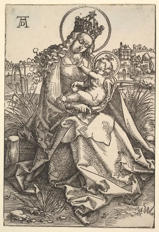 The Virgin on the Grassy Bank Wall Art by Hans Baldung (called Hans Baldung Grien) - High-Resolution Digital Print