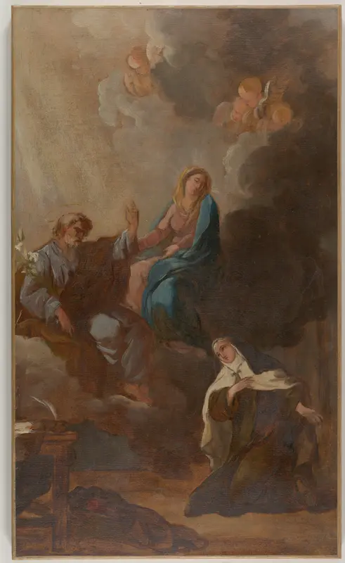 The Virgin Placing St. Teresa of Avila Under the Protection of St. Joseph Wall Art by François Guillaume Ménageot - High-Resolution Digital Print