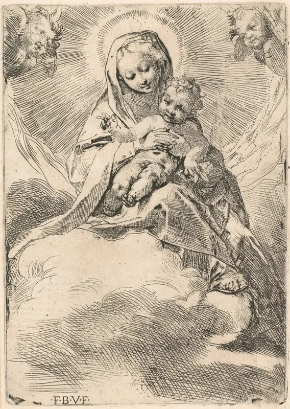 The Virgin seated on a cloud Wall Art by Federico Barocci - High-Resolution Digital Print