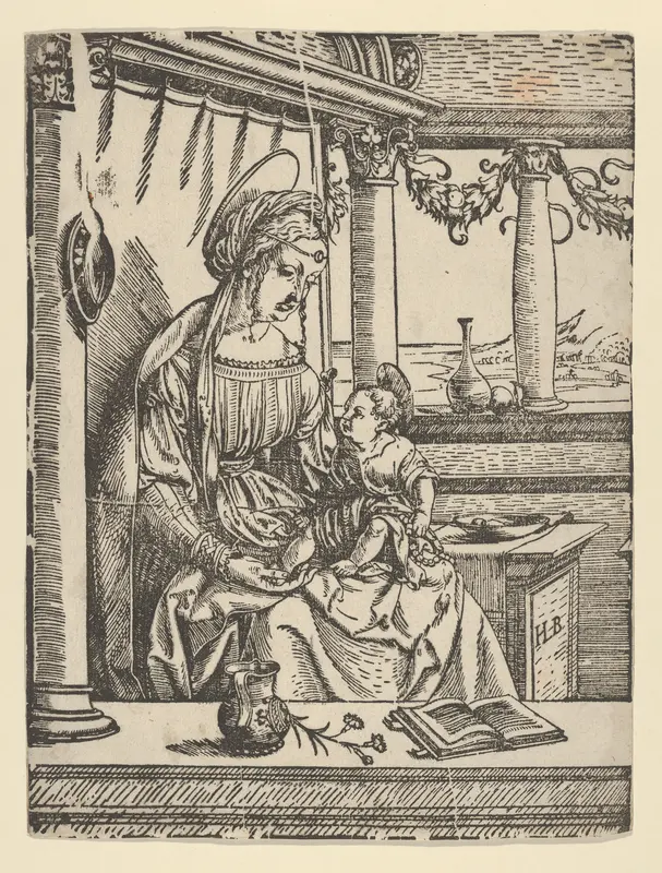 The Virgin Seated with the Child Wall Art by Hans Burgkmair - High-Resolution Digital Print
