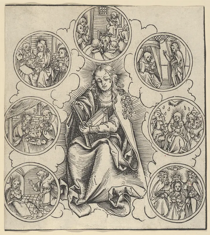 The Virgin Surrounded by Sven Medaillons Representing the Seven Joys of the Virgin Wall Art by Lucas Cranach the Elder - High-Resolution Digital Print