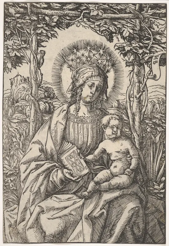 The Virgin with a Book in an Arbor Wall Art by Hans Burgkmair - High-Resolution Digital Print