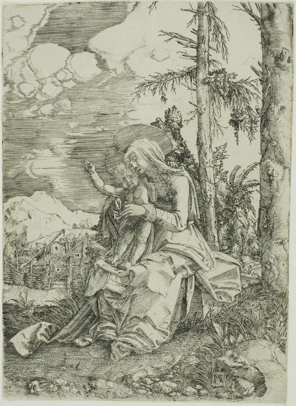The Virgin with the Blessing Child in a Landscape Wall Art by Albrecht Altdorfer - High-Resolution Digital Print