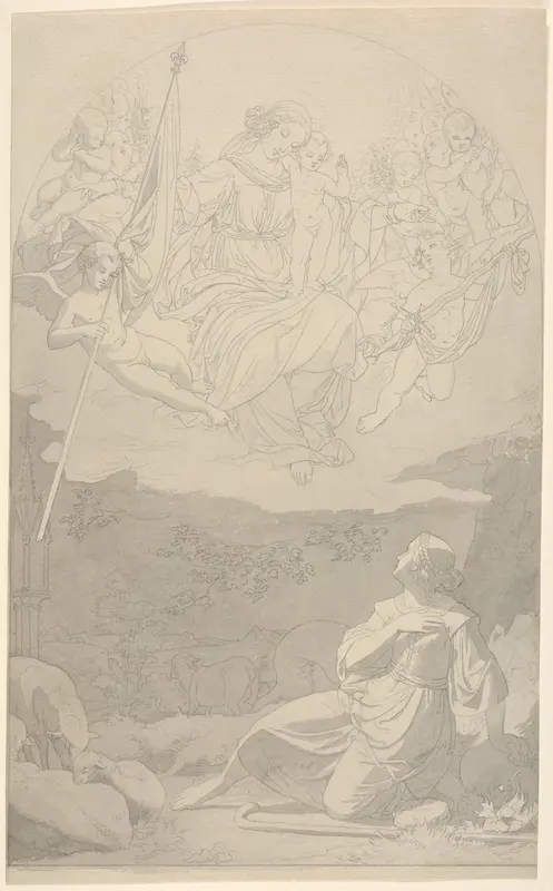 The Vision of Joan of Arc Wall Art by Eduard Jakob von Steinle - High-Resolution Digital Print
