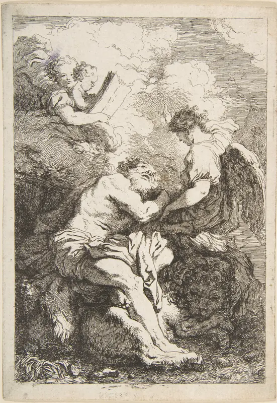 The Vision of Saint Jerome Wall Art by Jean Honoré Fragonard - High-Resolution Digital Print